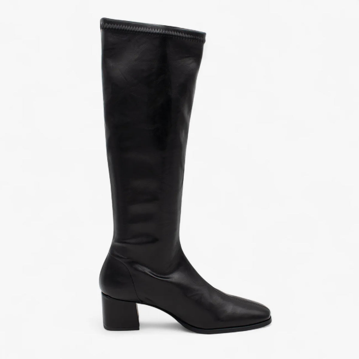 Miss Elastic Malori Knee-High Sock Boots – Black