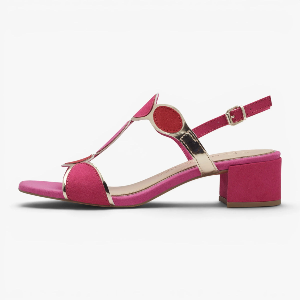 Marco Tozzi Pink Multi Sandal (Block Heel) – 2-28230-42 514