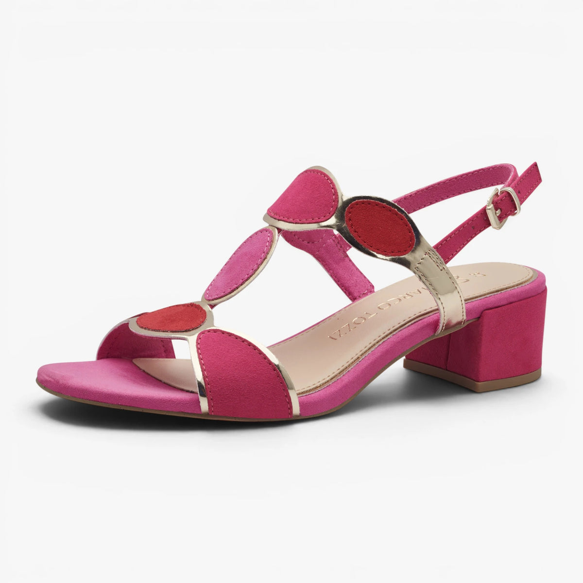 Marco Tozzi Pink Multi Sandal (Block Heel) – 2-28230-42 514