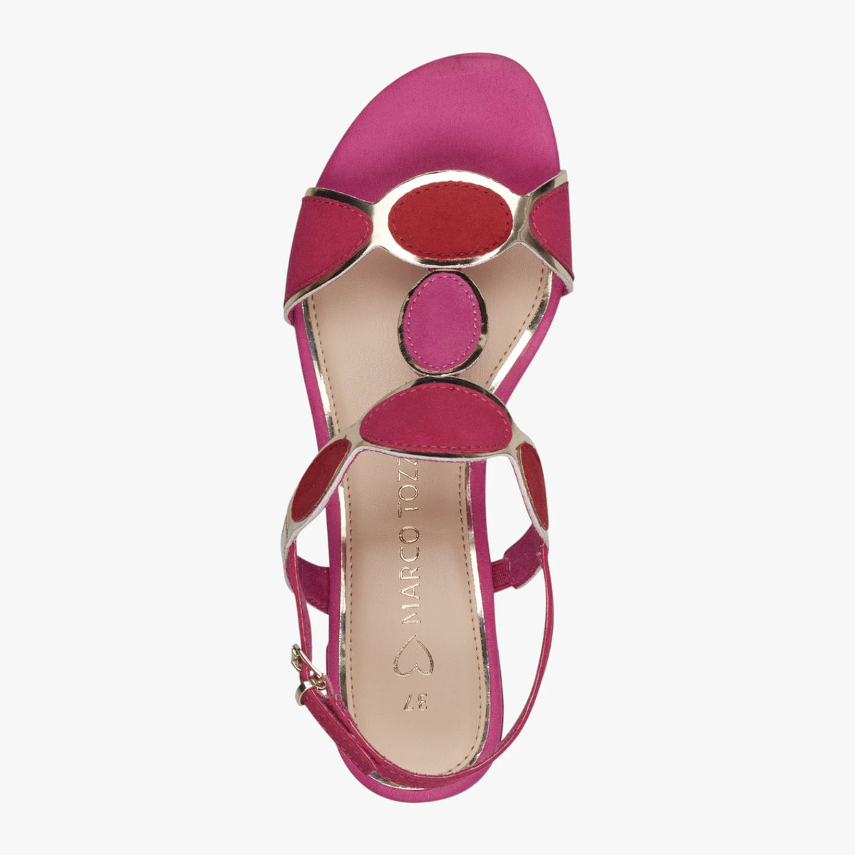 Marco Tozzi Pink Multi Sandal (Block Heel) – 2-28230-42 514