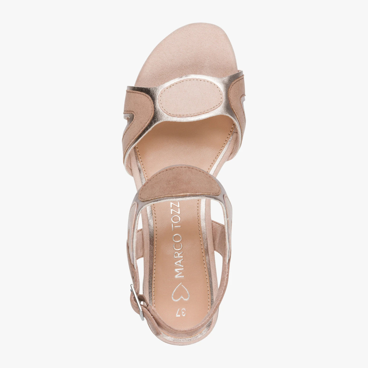 MARCO TOZZI Nude Sandal (Block Heel) – 2-28282-46 478