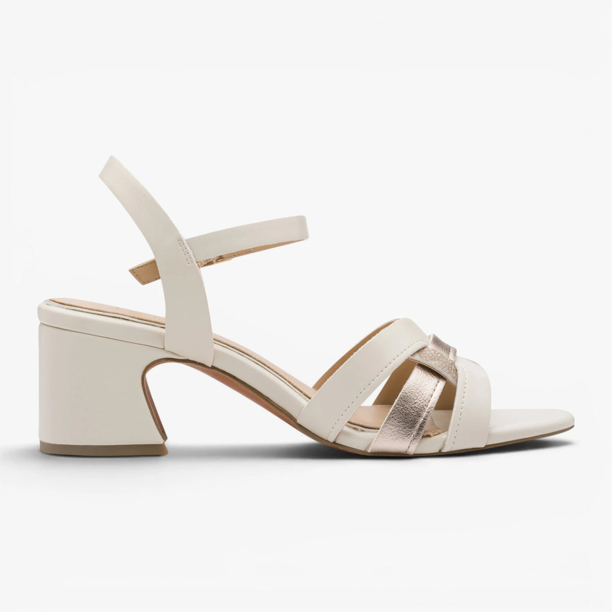 Marco Tozzi Cream Sandal (Block Heel) – 2-28337-44 402