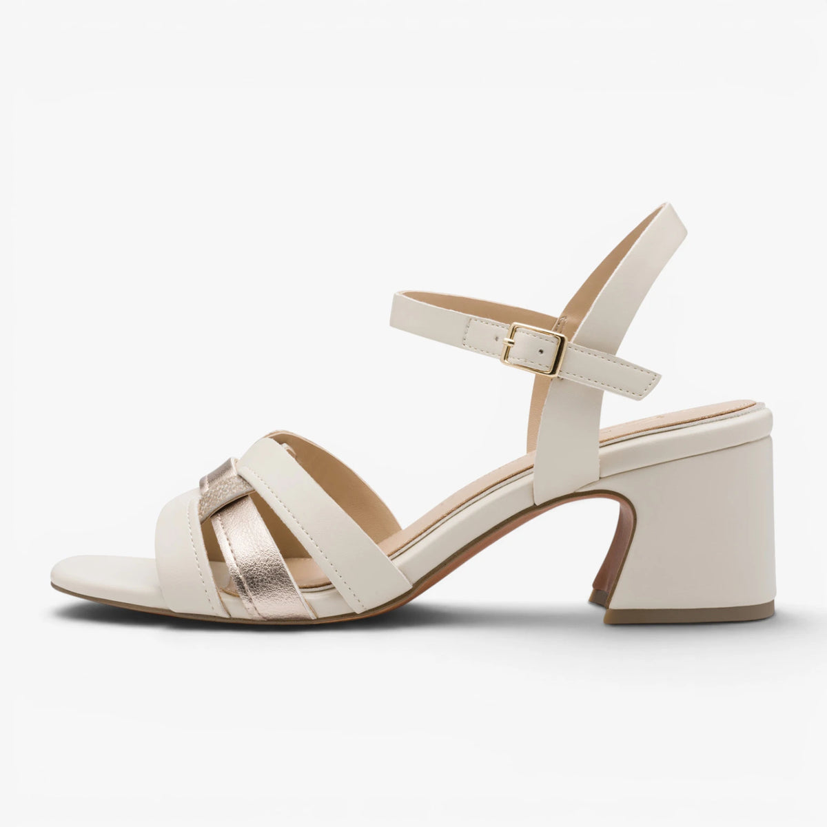 Marco Tozzi Cream Sandal (Block Heel) – 2-28337-44 402