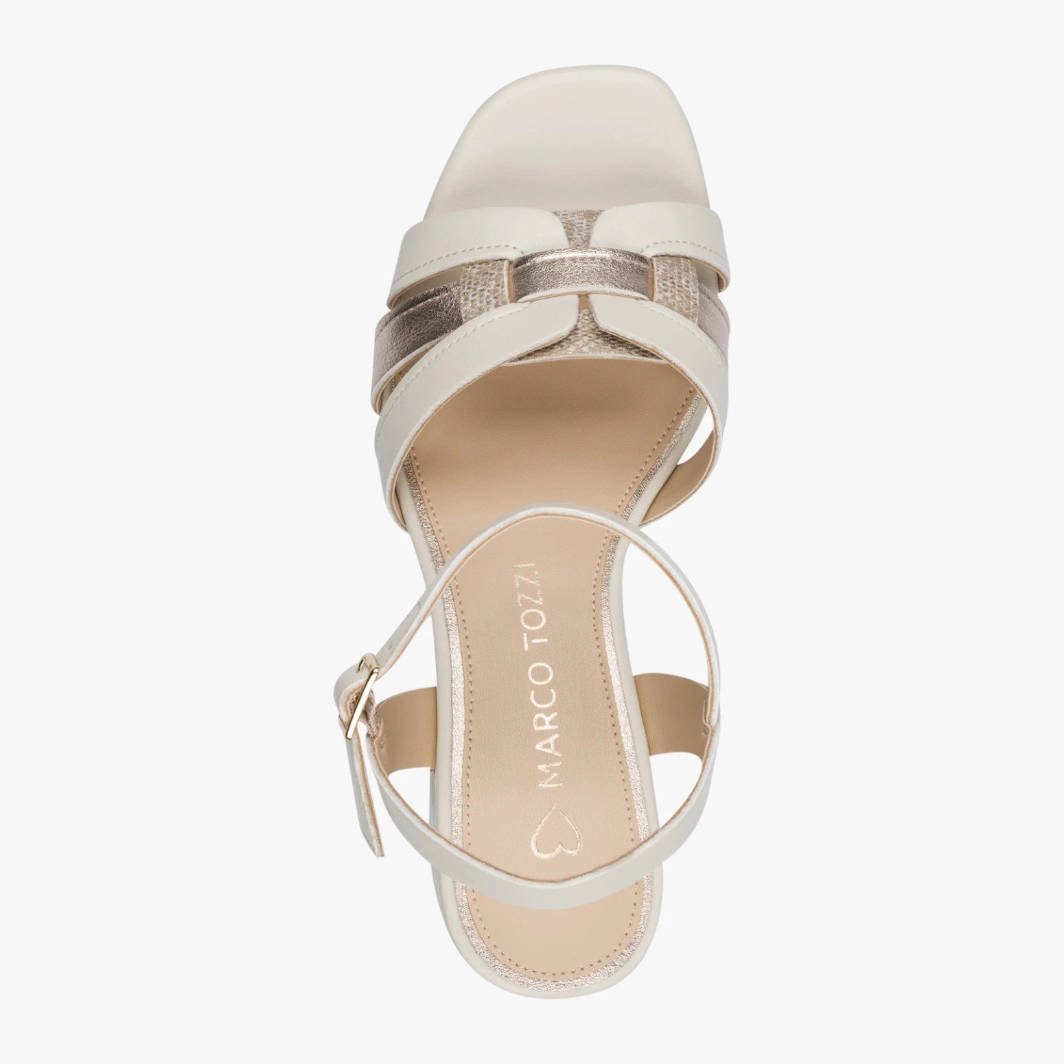 Marco Tozzi Cream Sandal (Block Heel) – 2-28337-44 402