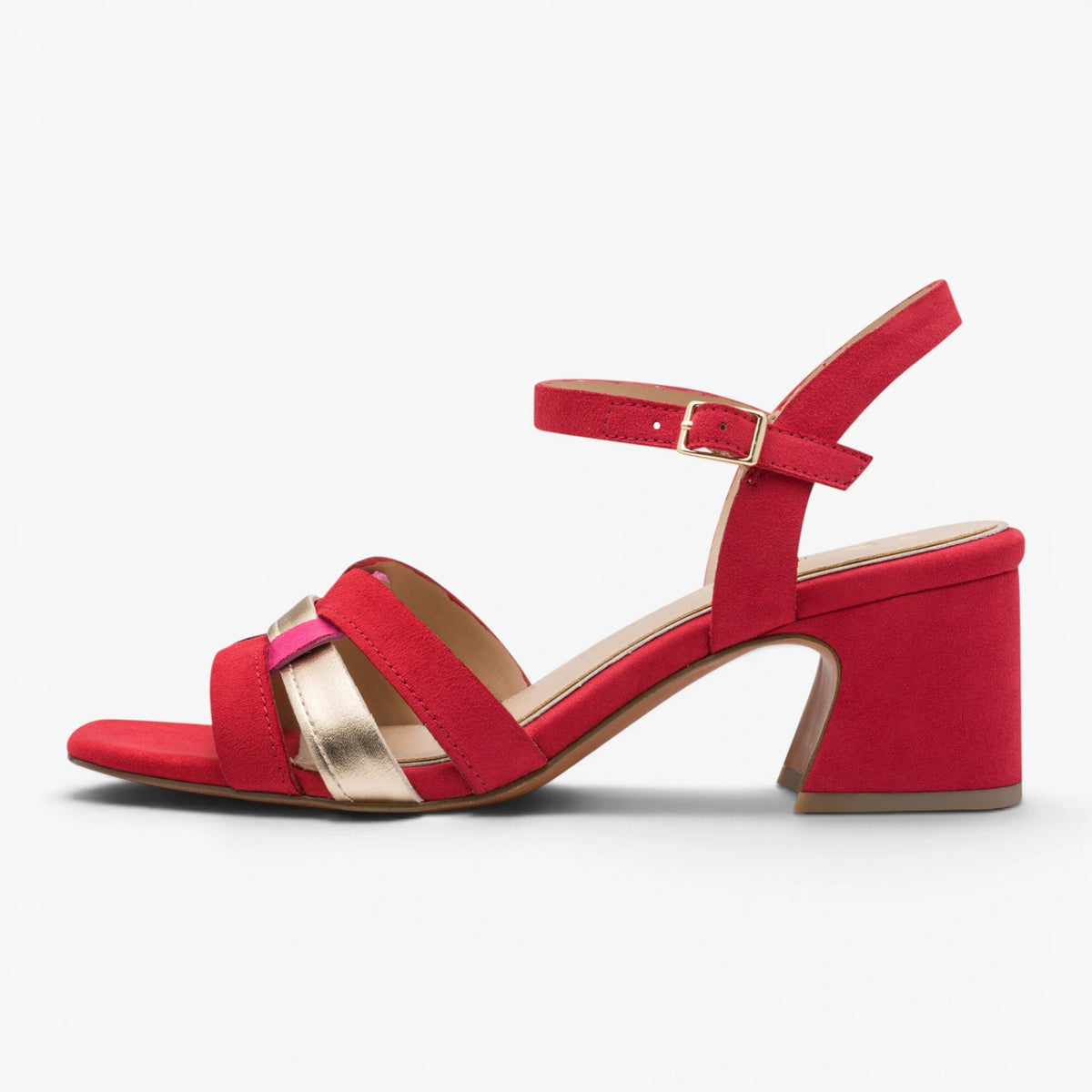 Marco Tozzi Red Multi Sandal (Block Heel) – 2-28341-46 597