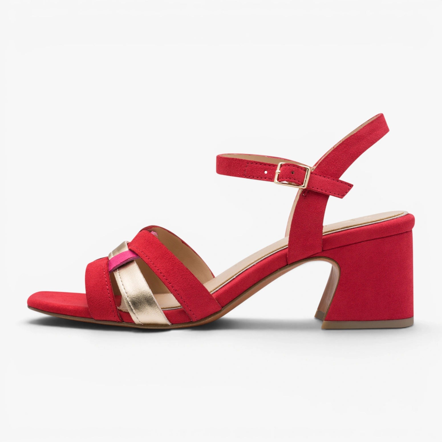 Marco Tozzi Red Multi Sandal (Block Heel) – 2-28341-46 597