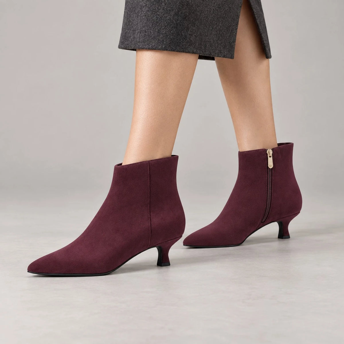 Marco Tozzi Mulberry Kitten Heel Ankle Boots