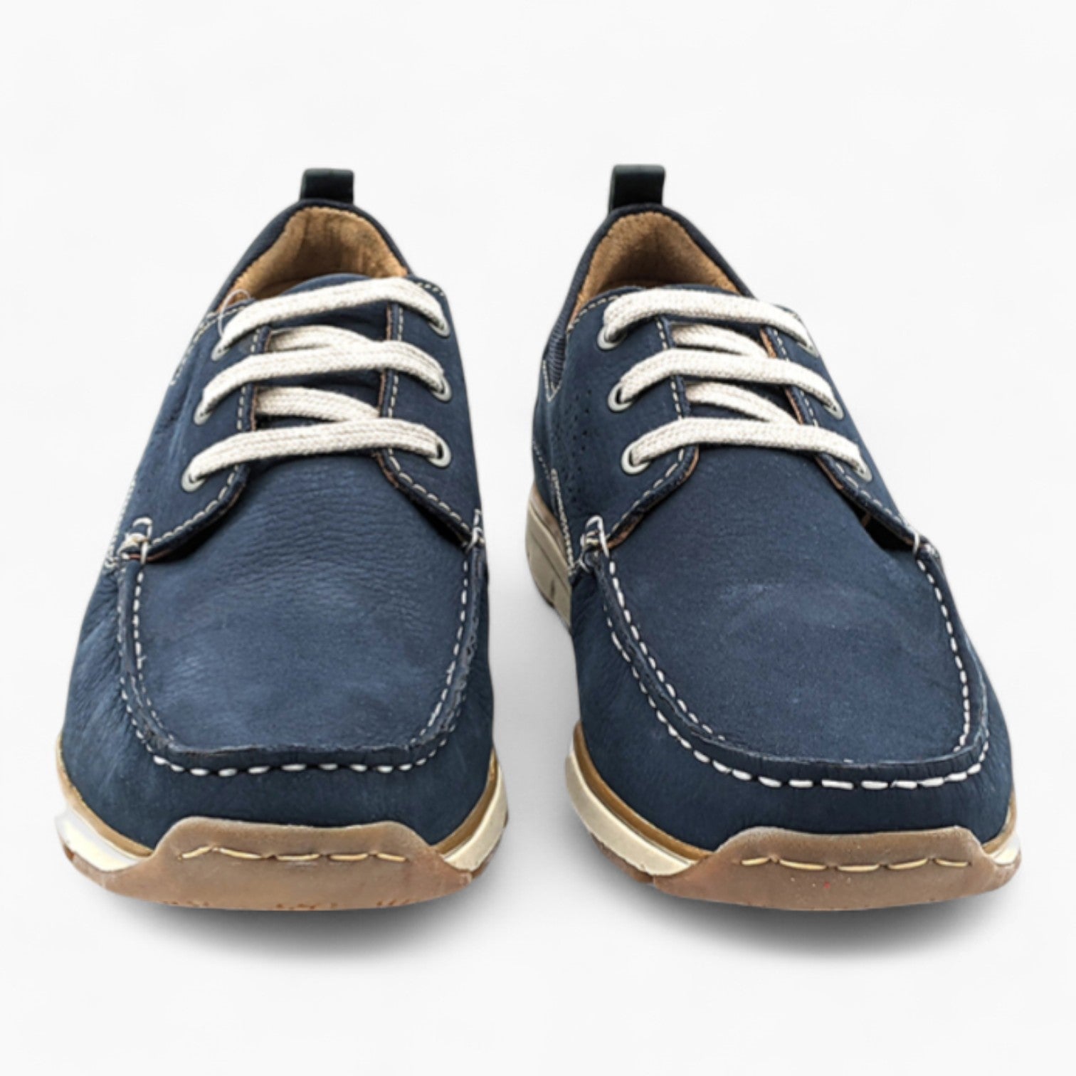 Navy Suede Casual Shoes with White Laces - Dubarry Matthew - Leavys Shoes