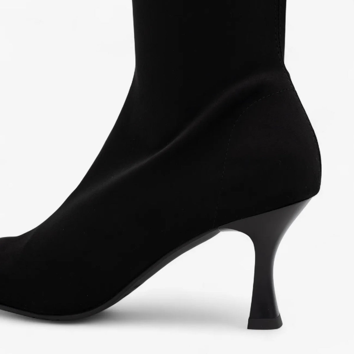 Miss Elastic Black Suede Knee-High Sock Boots
