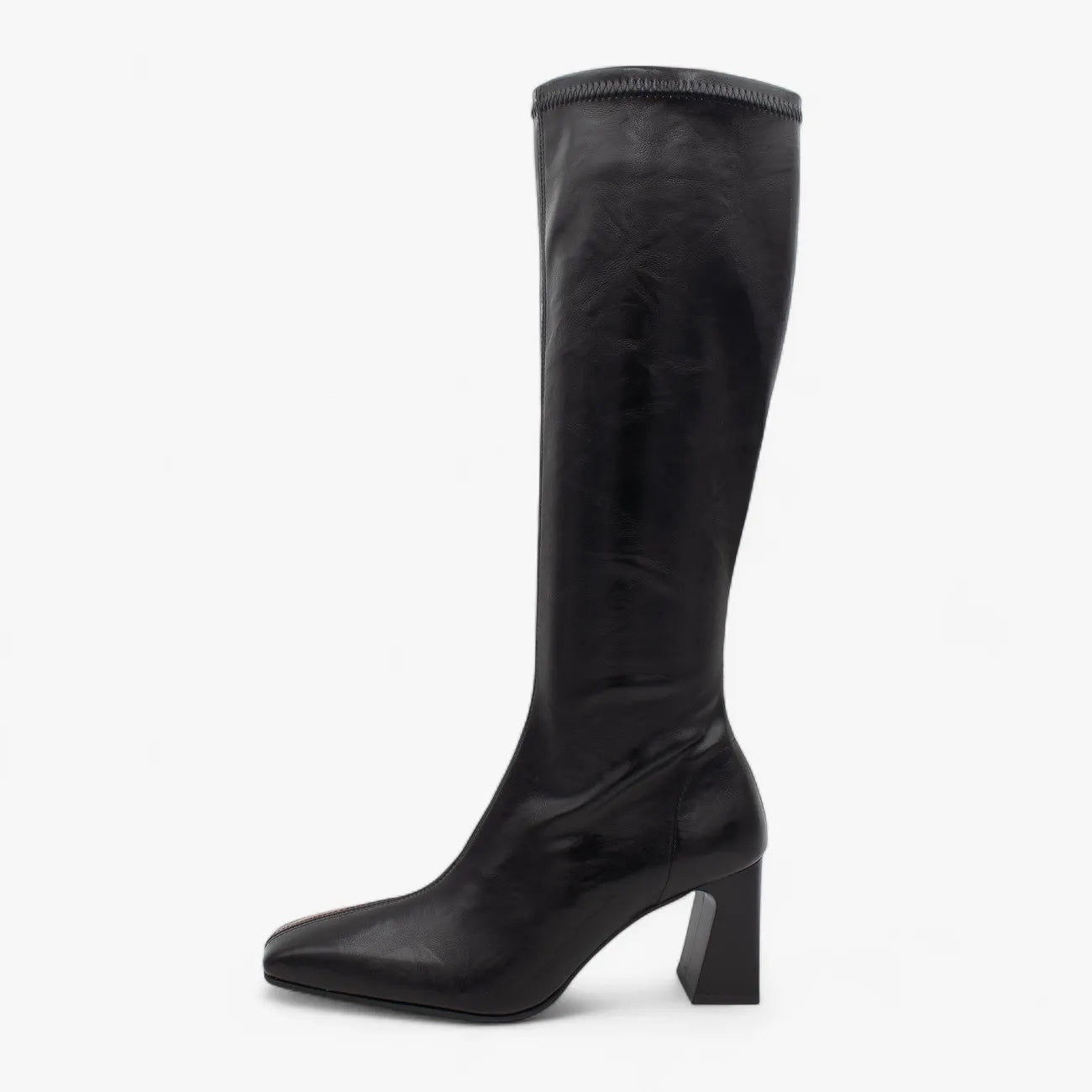 Miss Elastic Malori Knee-High Stretch Boots – Black