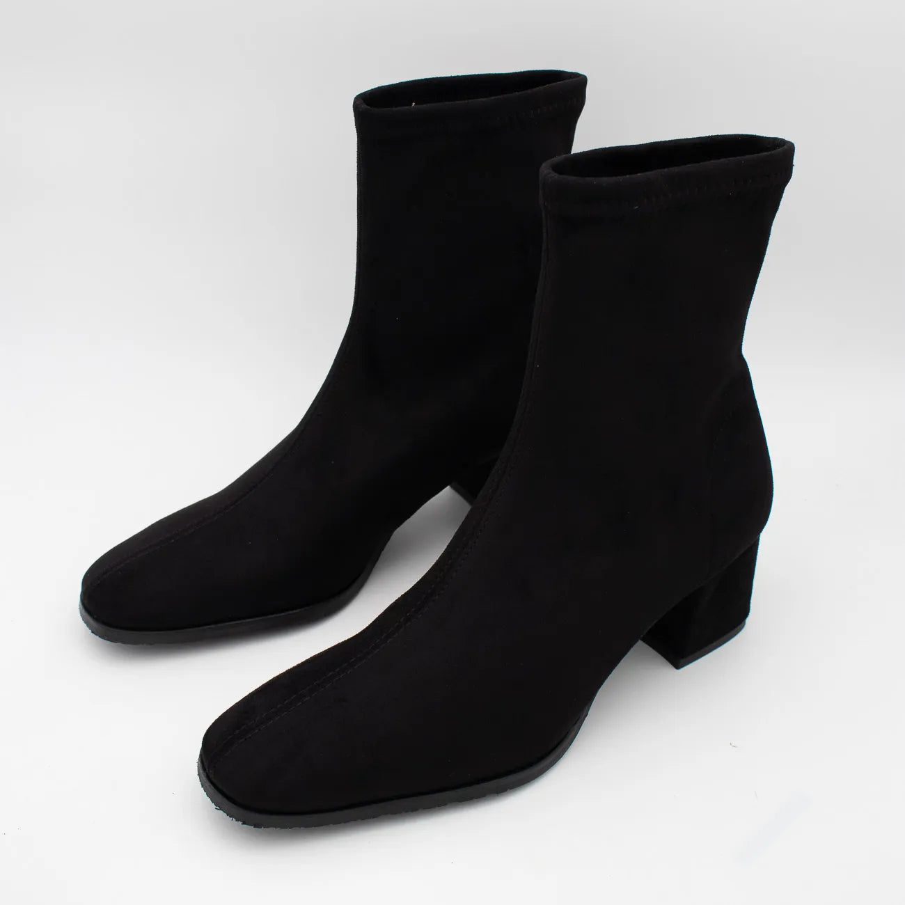 Miss Elastic 78330/AE-05 Stretch Sock Ankle Boots – Black