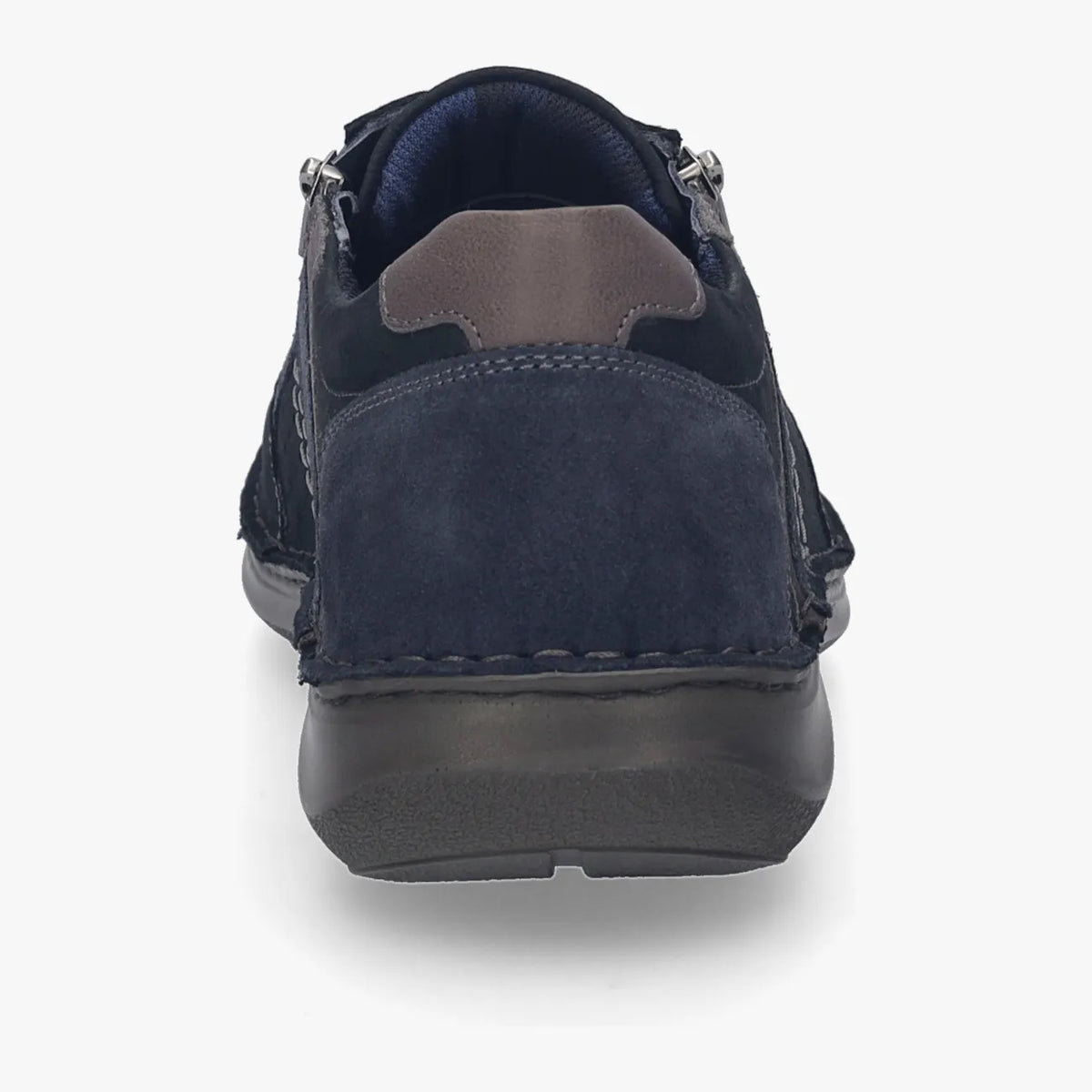 Josef Seibel New Anvers 87 Navy Extra-Wide Men’s Leather Trainer – Side Zip (New Anvers 87) - Leavys Shoes