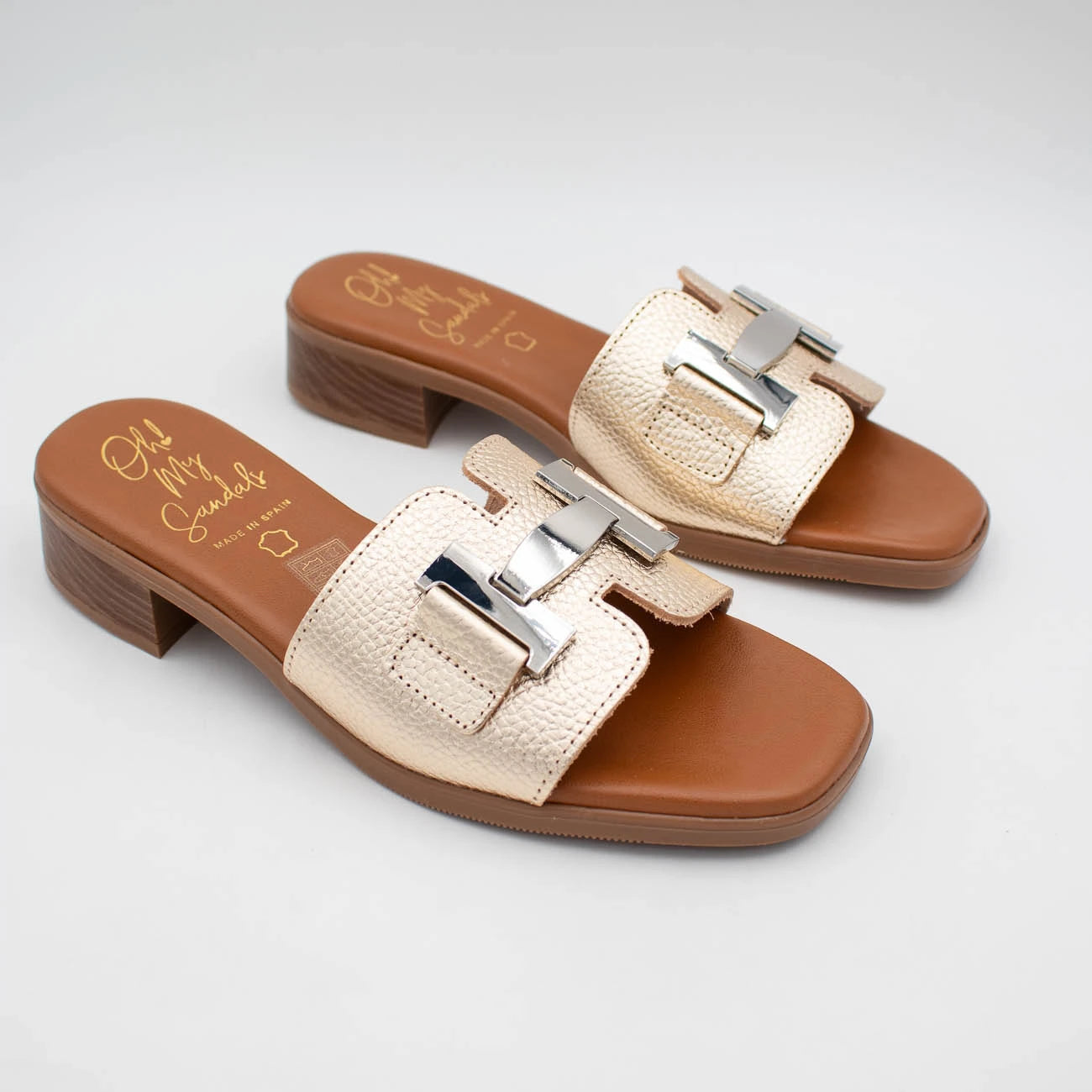 OH! My Sandals Champagne Sandal (Block Heel) – 5890