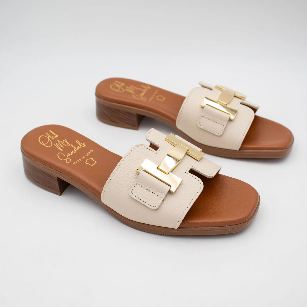 OH! My Sandals Cream Sandal (Slip-On) – 5890