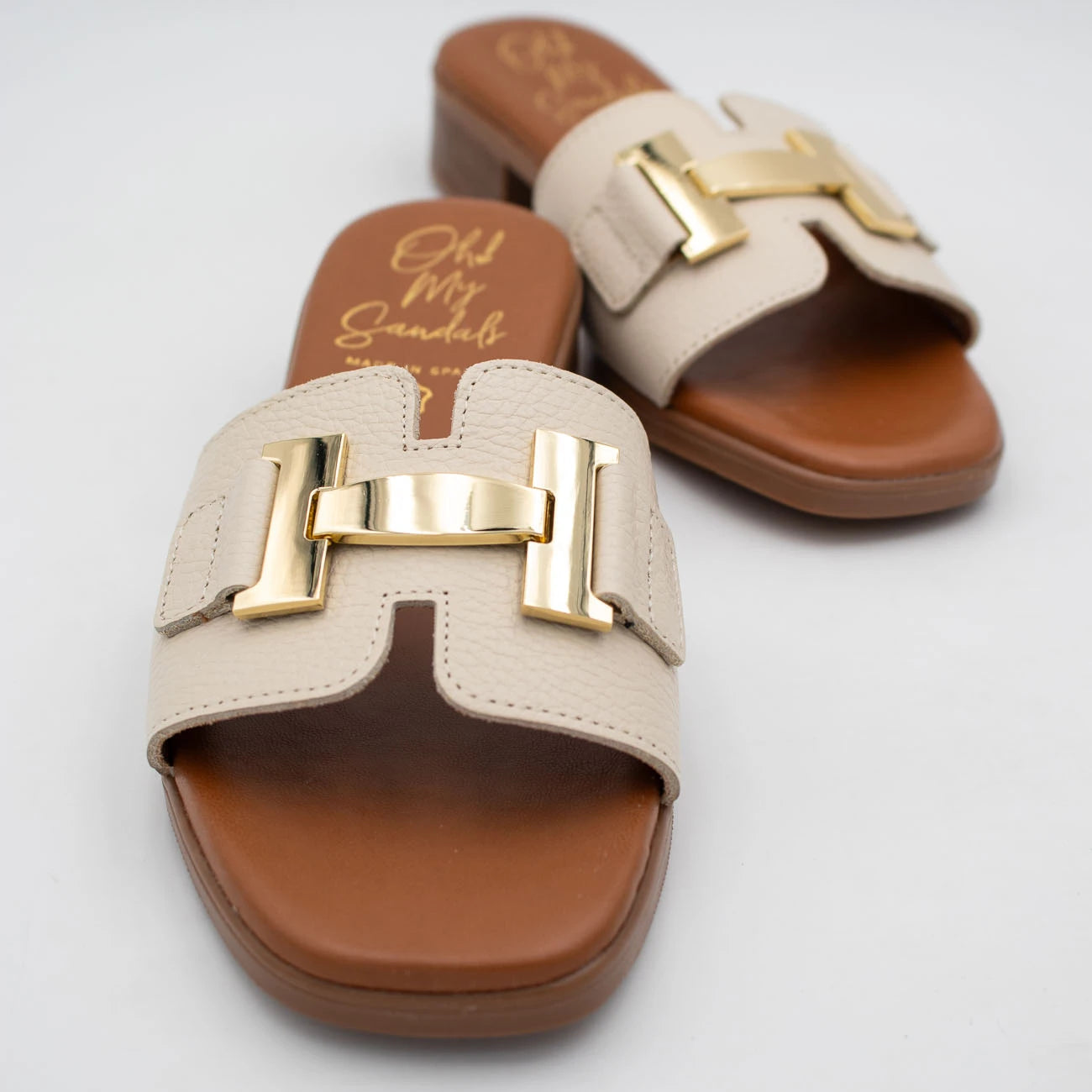 OH! My Sandals Cream Sandal (Slip-On) – 5890