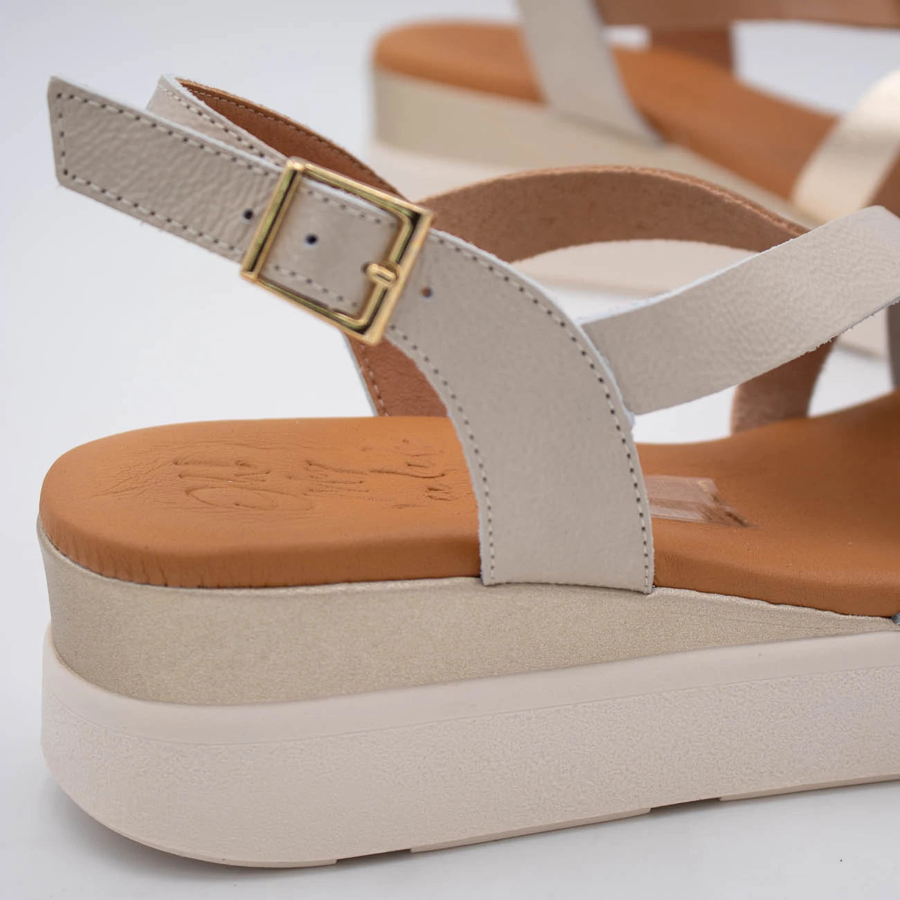 OH! My Sandals Ivory Multi Sandal (Buckle Fastening) – 5960