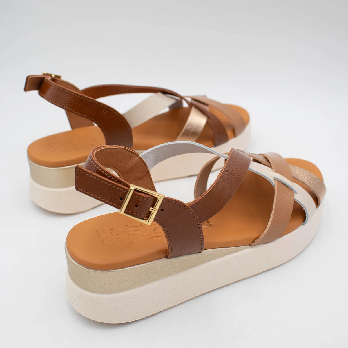 OH! My Sandals Tan Multi Sandal (Buckle Fastening) – 5960