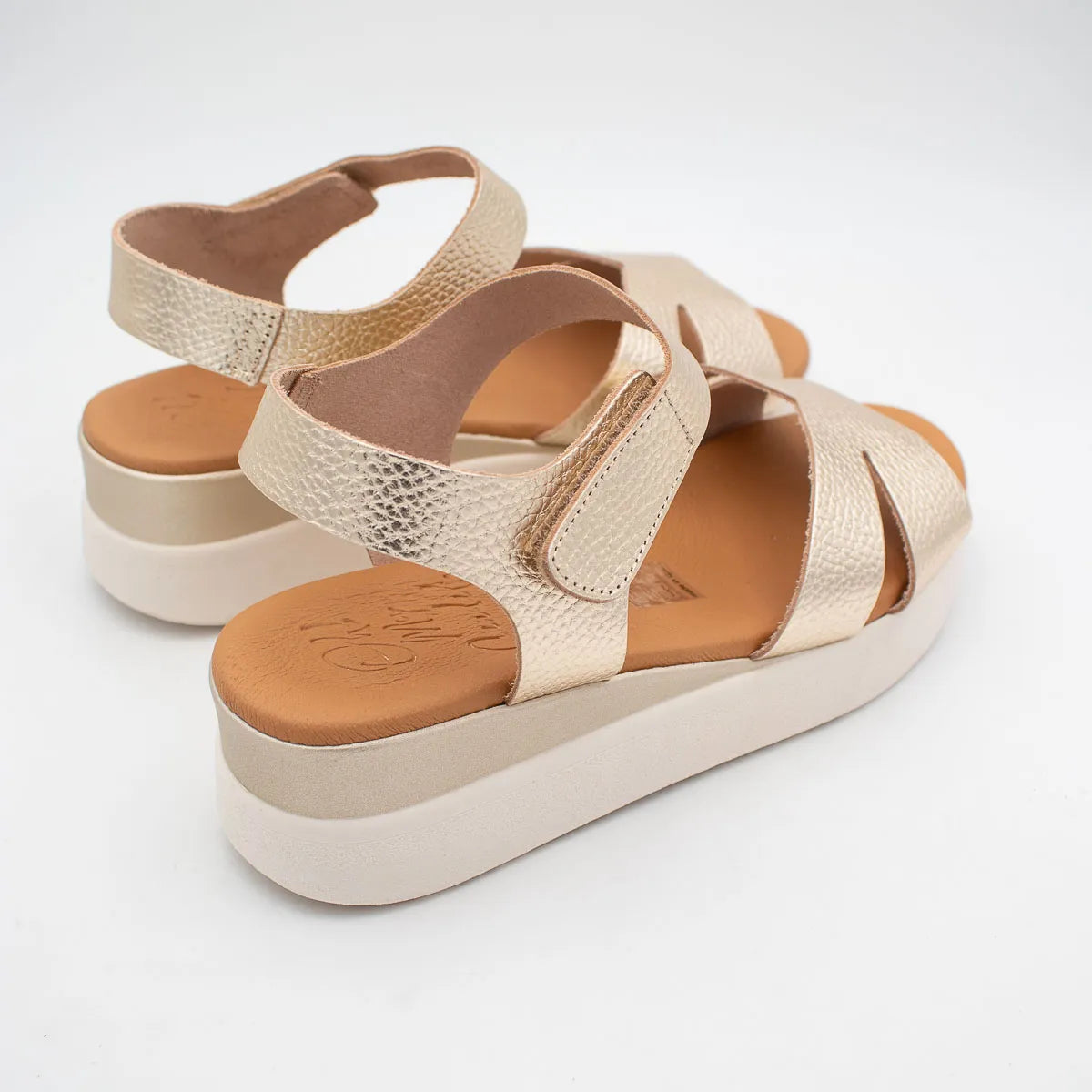 OH! My Sandals Champagne Sandals Platform Sole - Leavys Shoes