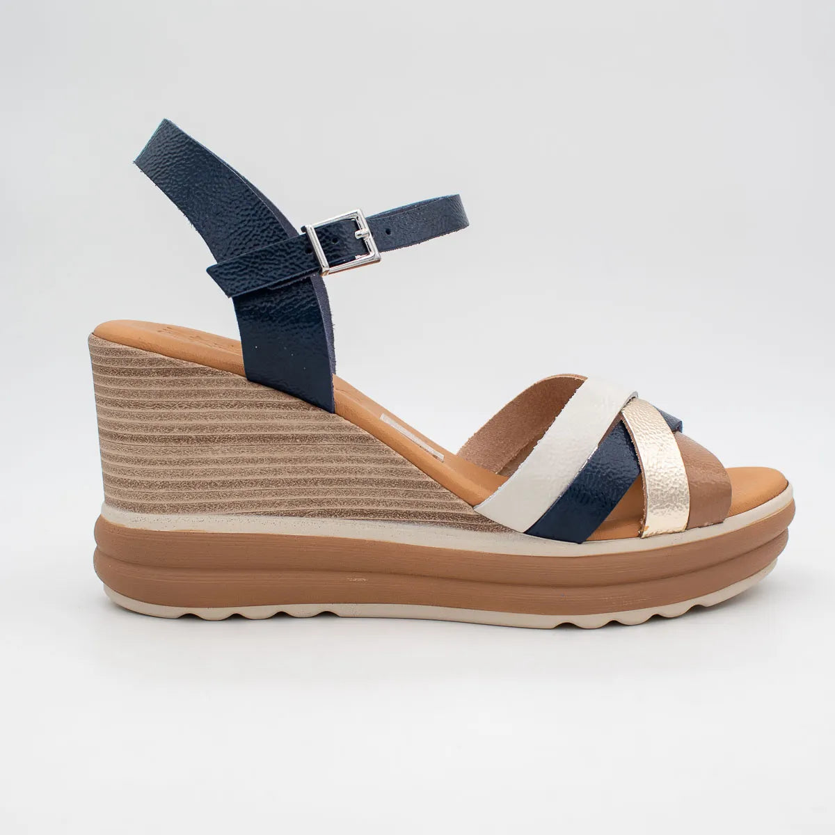 OH! My Sandals Navy Multi Sandal (Buckle Fastening) – 6004