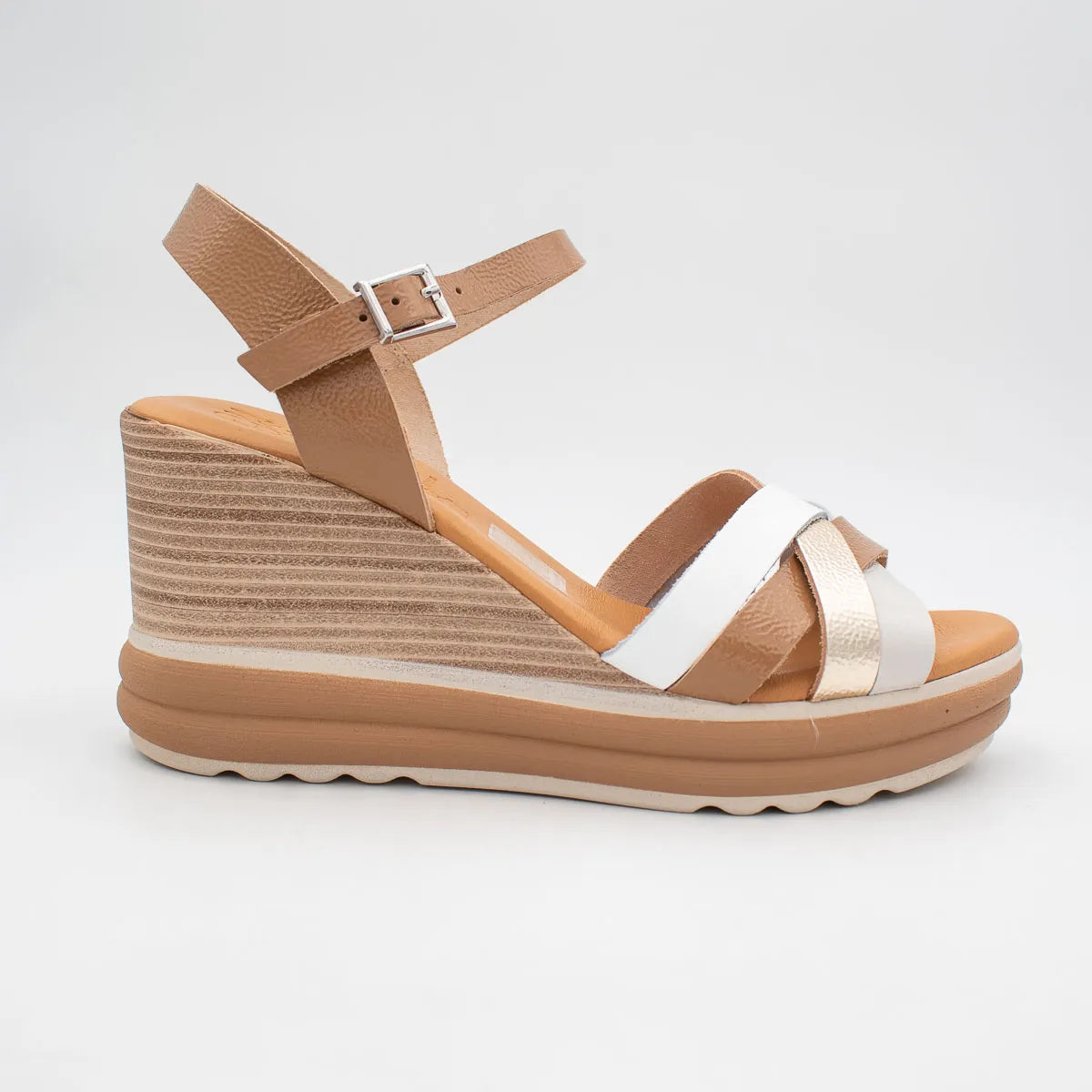 OH! My Sandals Taupe Multi Sandal (Buckle Fastening) – 6004