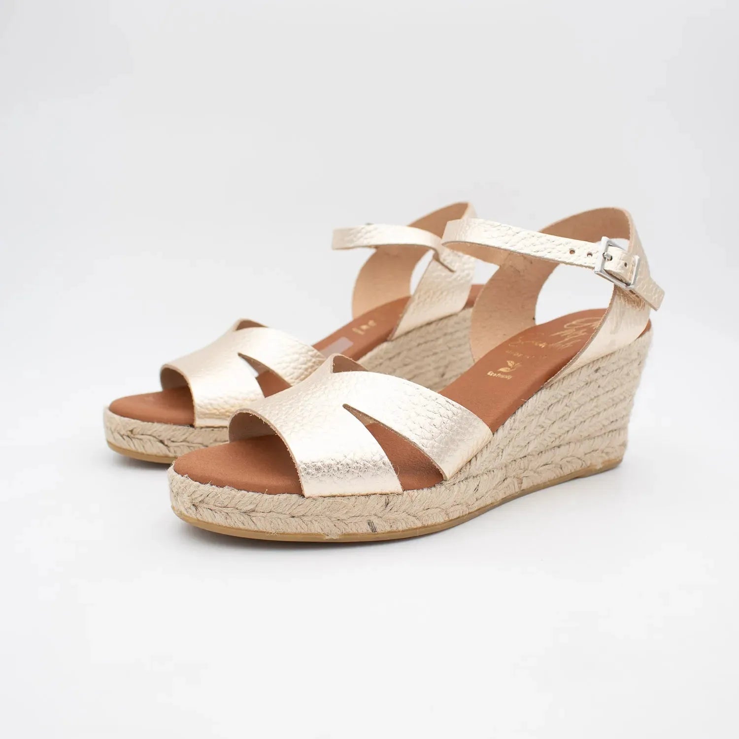 Oh! My Sandals Gold Espadrille Wedge – Stylish Comfort for Summer