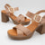 Oh! My Sandals Taupe Patent Leather Platform Sandals