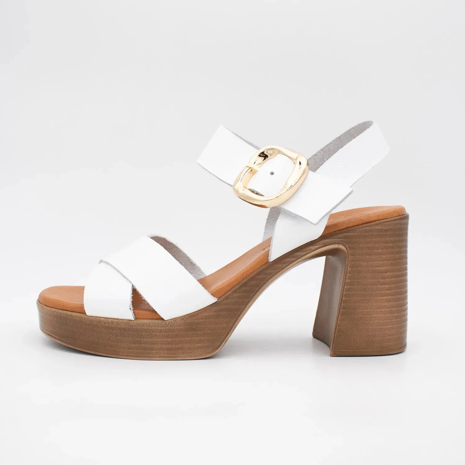Oh! My Sandals White Platform Heel – Modern Elegance with Retro Roots - Leavys Shoes