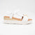 Oh! My Sandals White Platform Sandals with Buckle