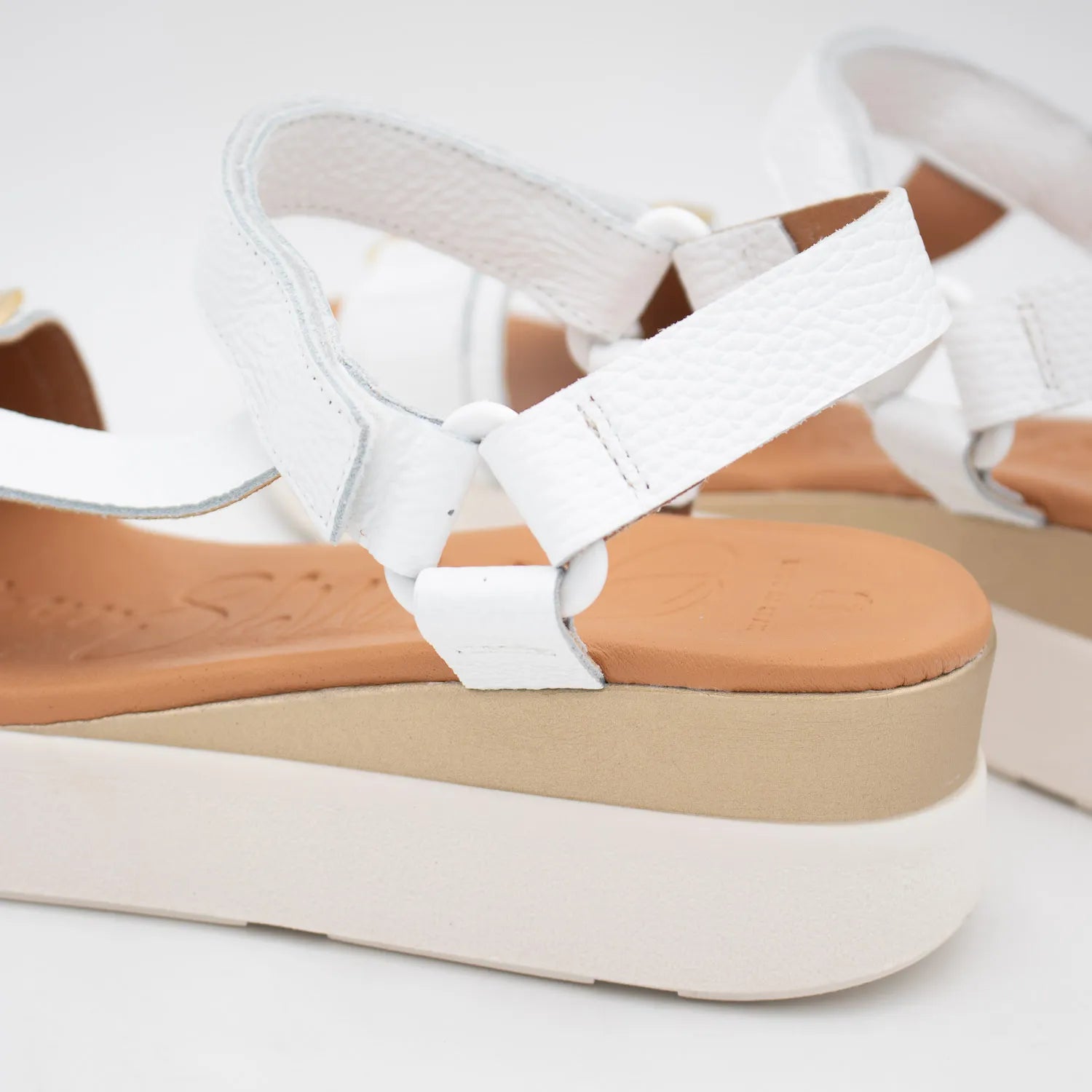 Oh! My Sandals White Platform Sandals with Buckle