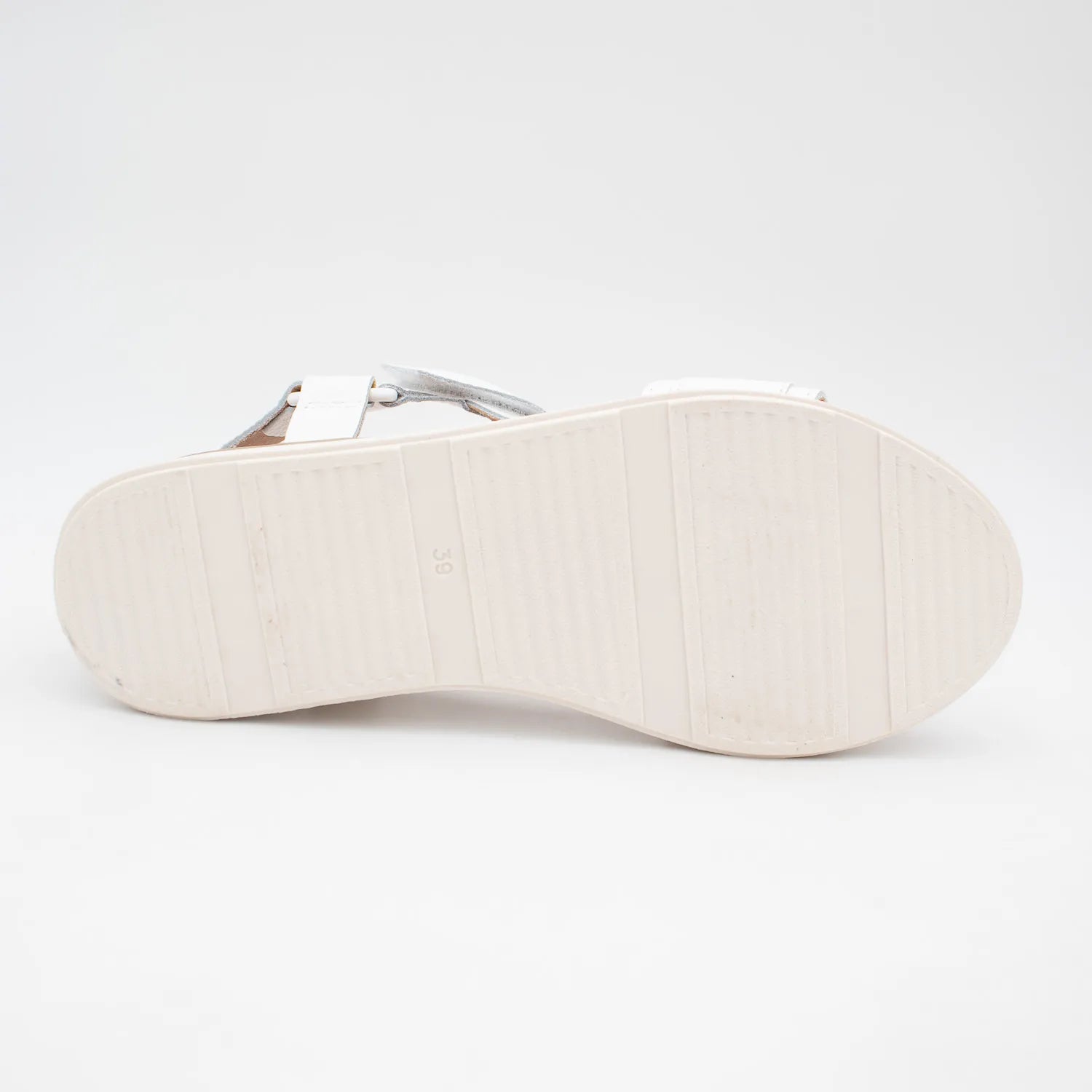 Oh! My Sandals White Platform Sandals with Buckle