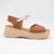 Oh! My Sandals Tan Leather Platform Sandals 5680
