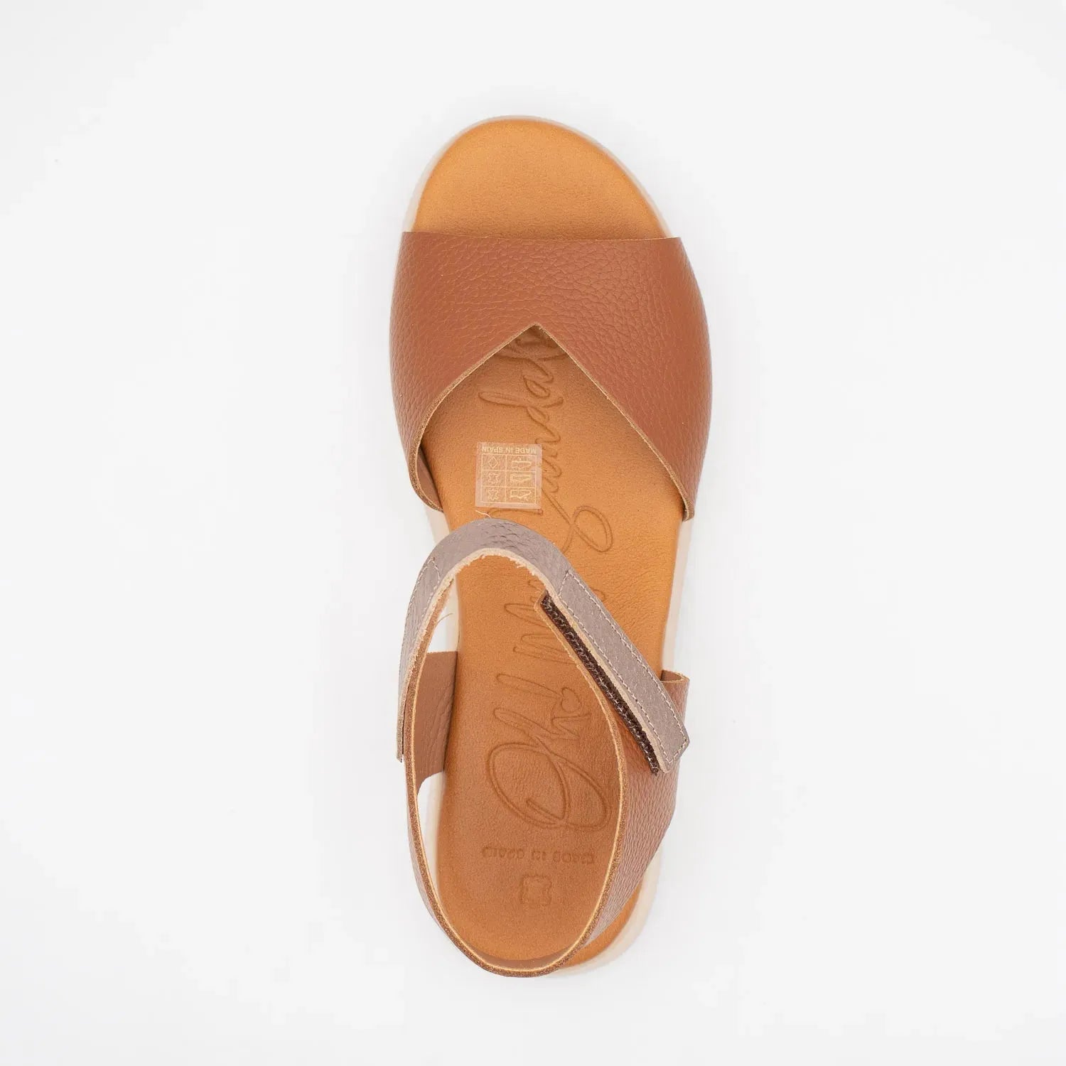 Oh! My Sandals Tan Leather Platform Sandals 5680