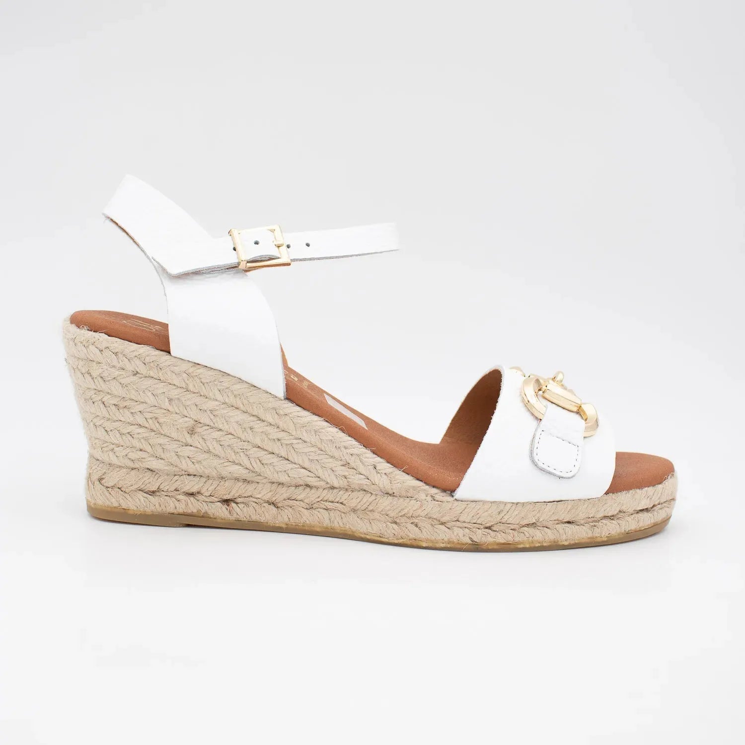 OH! MY SANDALS White Wedge Sandal – Elegant Lift with Cushioned Comfort