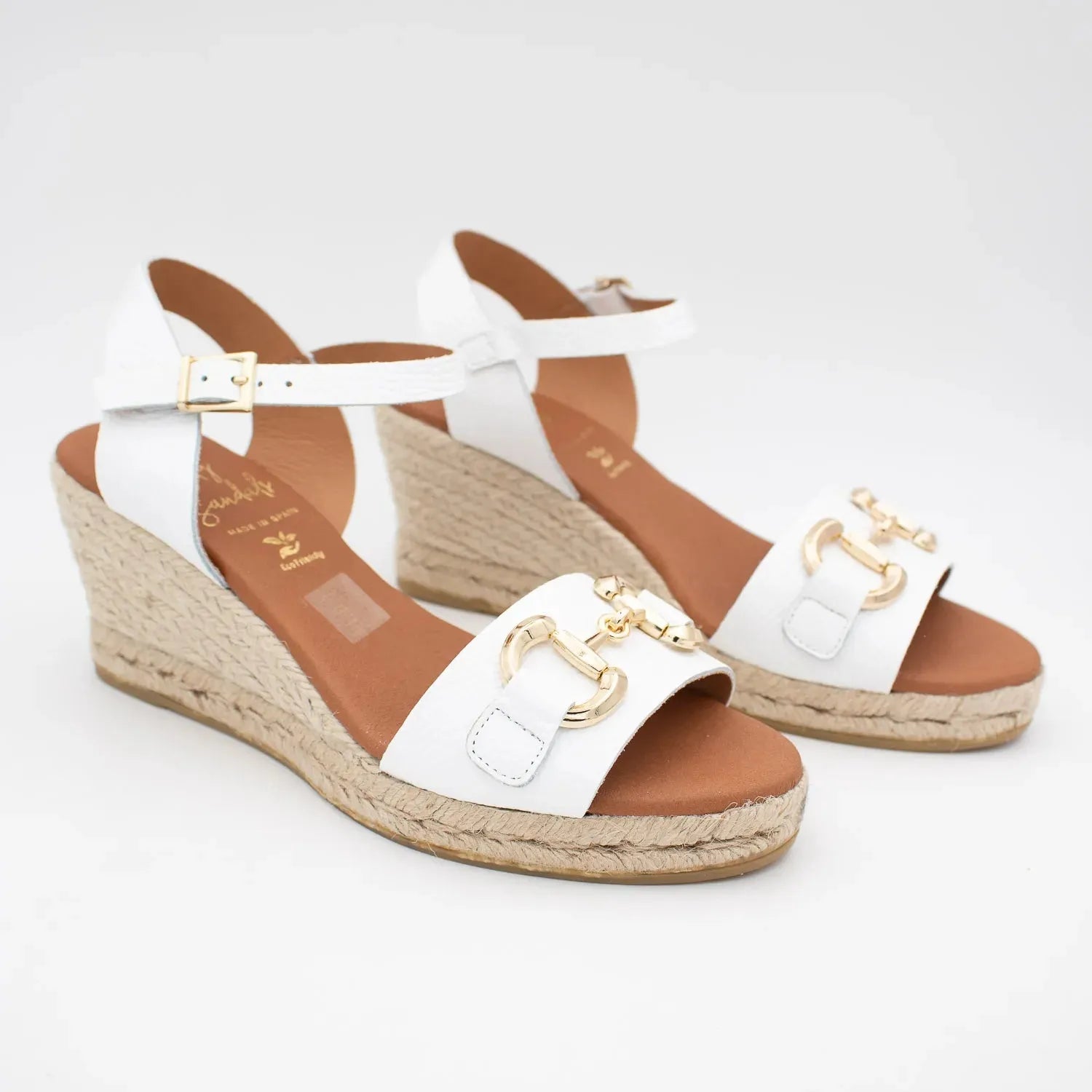 OH! MY SANDALS White Wedge Sandal – Elegant Lift with Cushioned Comfort