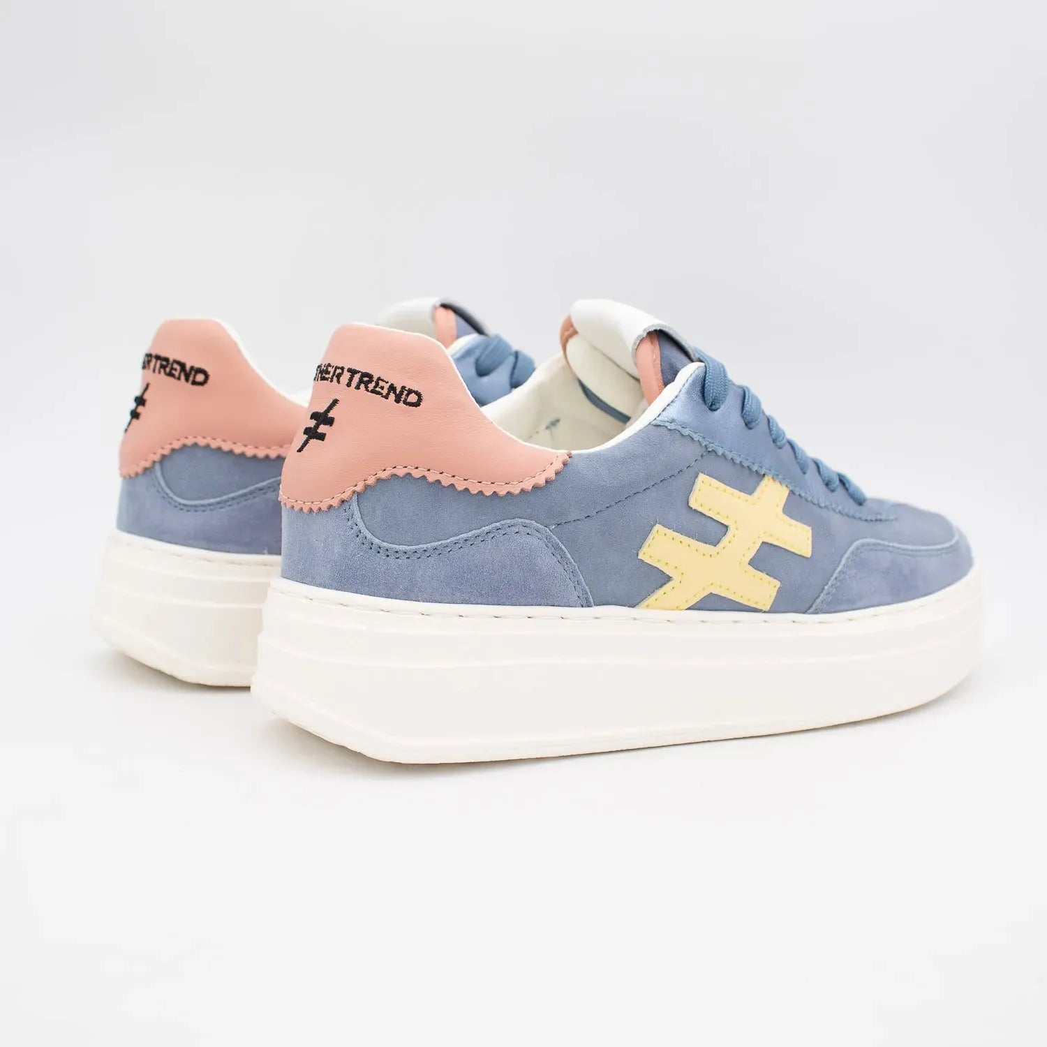 Another Trend Blue Leather Platform Trainers