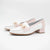 Pitillos glacial pink loafers with gold chain detail