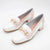 Pitillos glacial pink loafers with gold chain detail