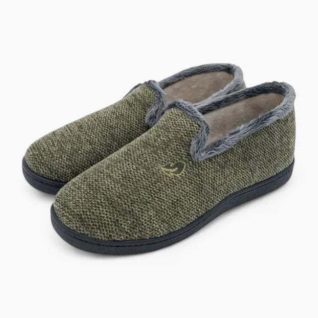 Plumflex Men&#39;s Closed-Back Slippers - Green - Leavys Shoes
