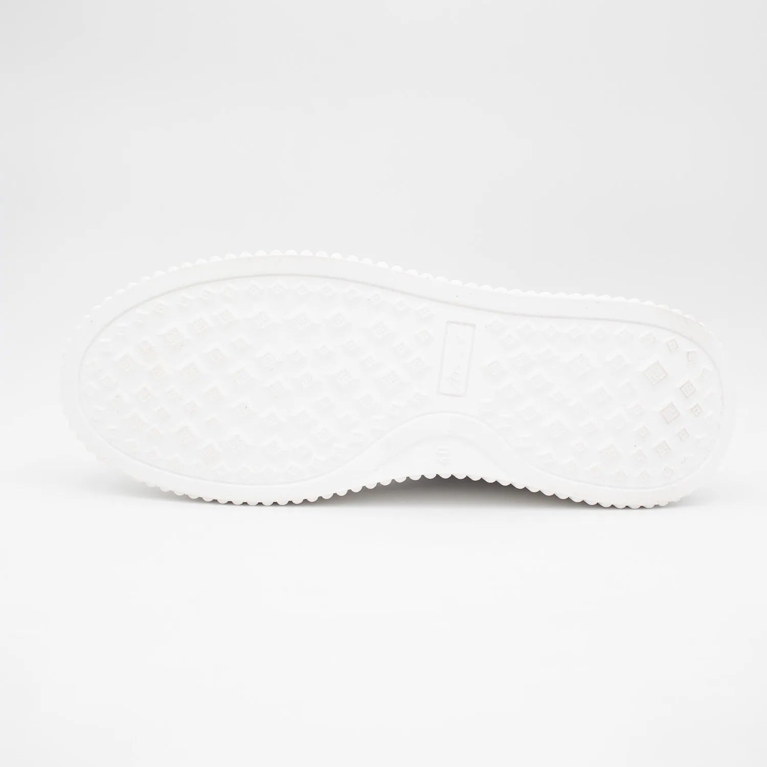 Sleek Chunky White Trainer with Silver Detailing by Meline - Leavys Shoes