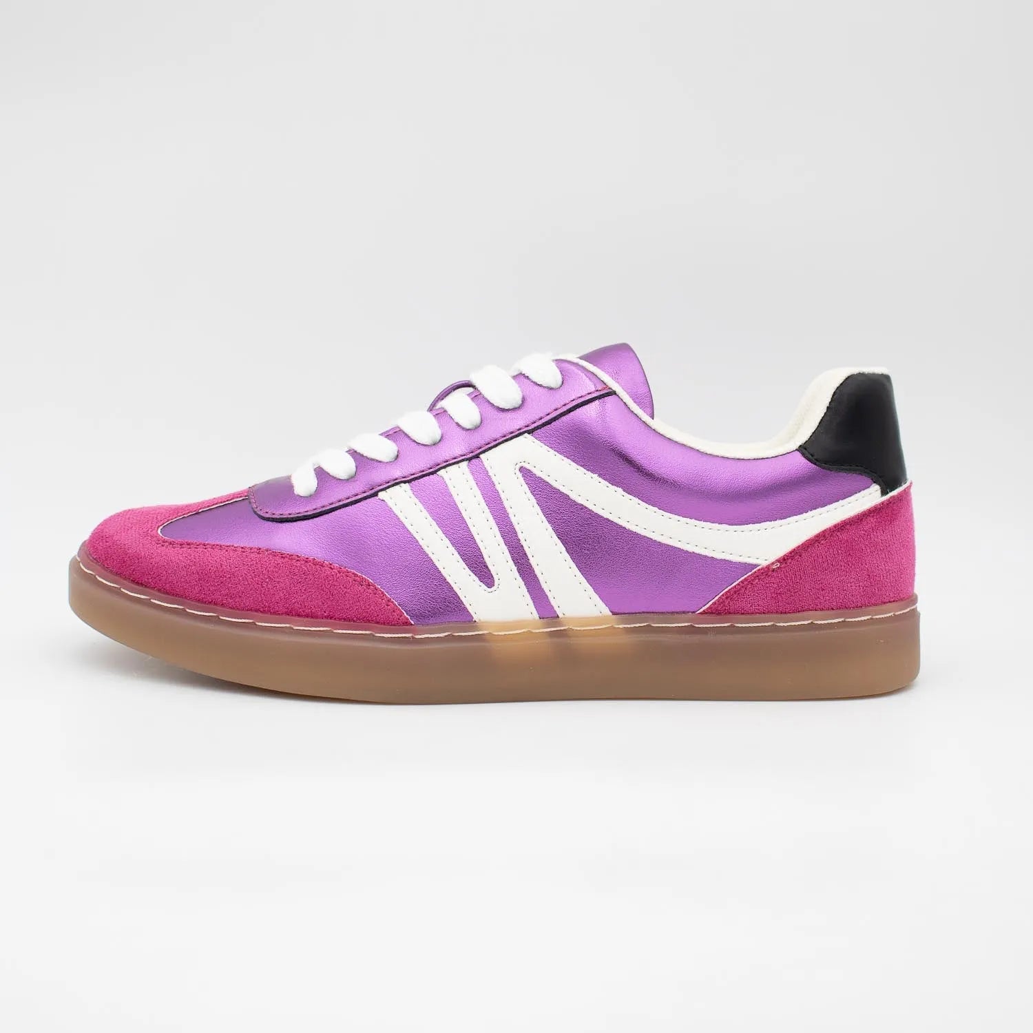 Redz Fuchsia & Purple Trainer – Sporty & Trendy with Metallic Shine - Leavys Shoes