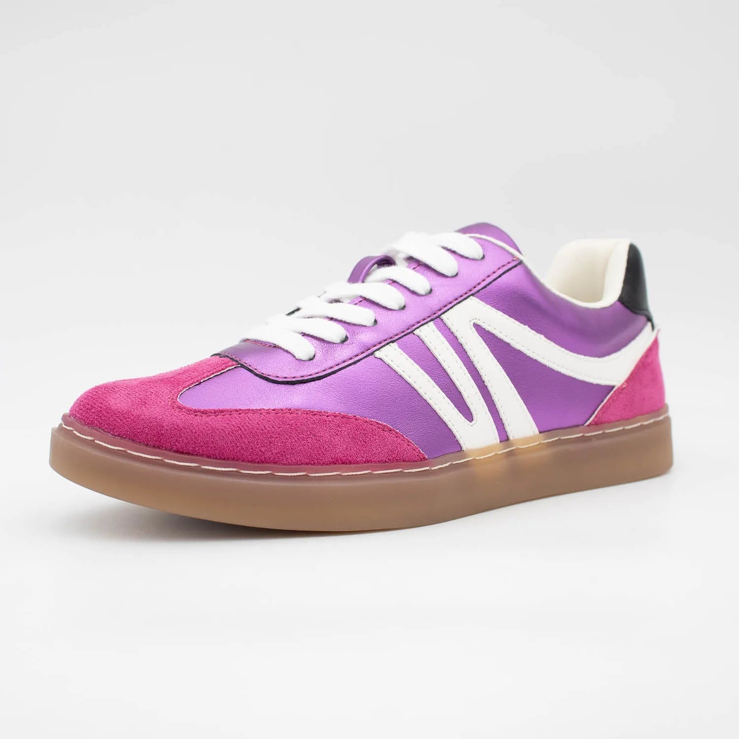 Redz Fuchsia & Purple Trainer – Sporty & Trendy with Metallic Shine - Leavys Shoes