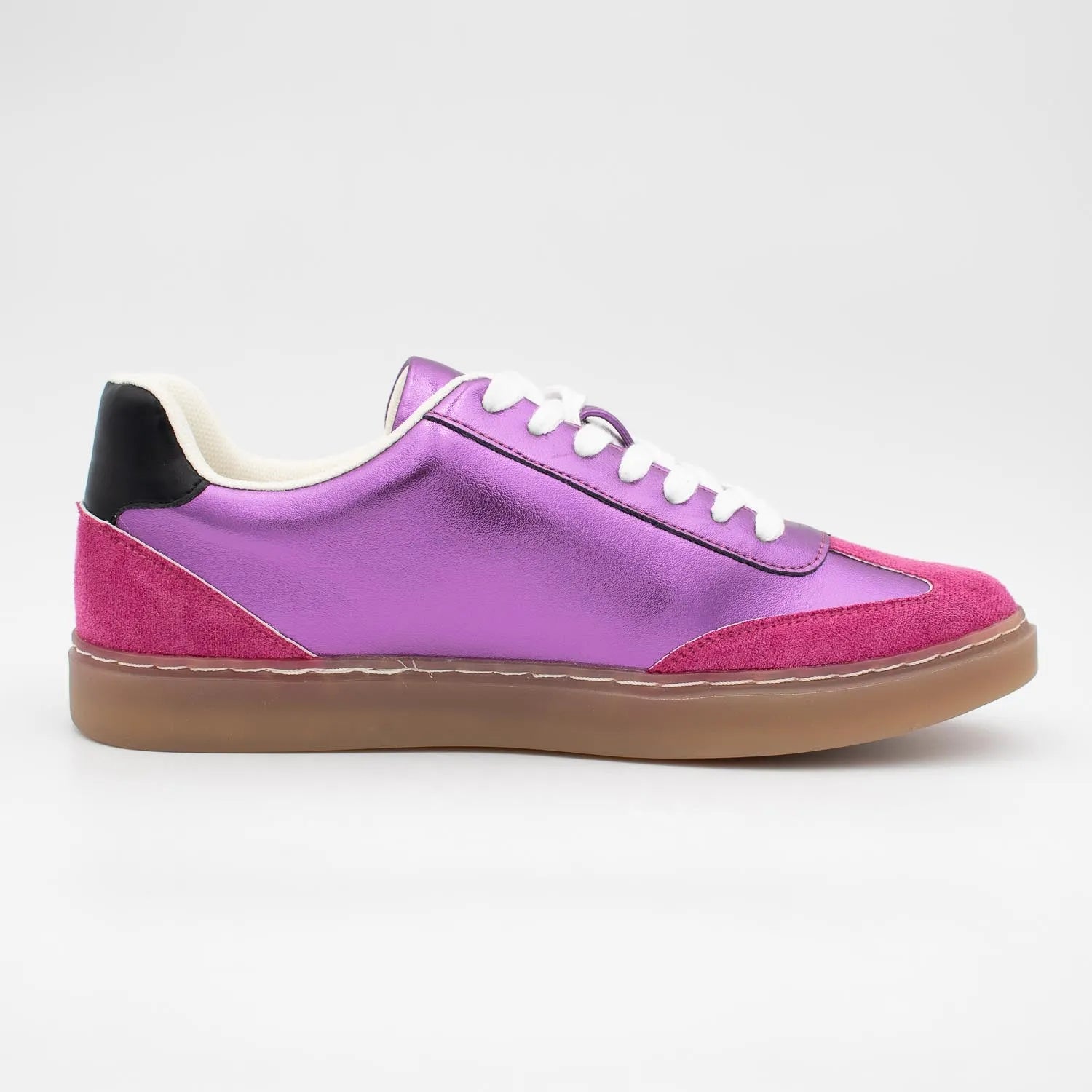 Redz Fuchsia & Purple Trainer – Sporty & Trendy with Metallic Shine - Leavys Shoes