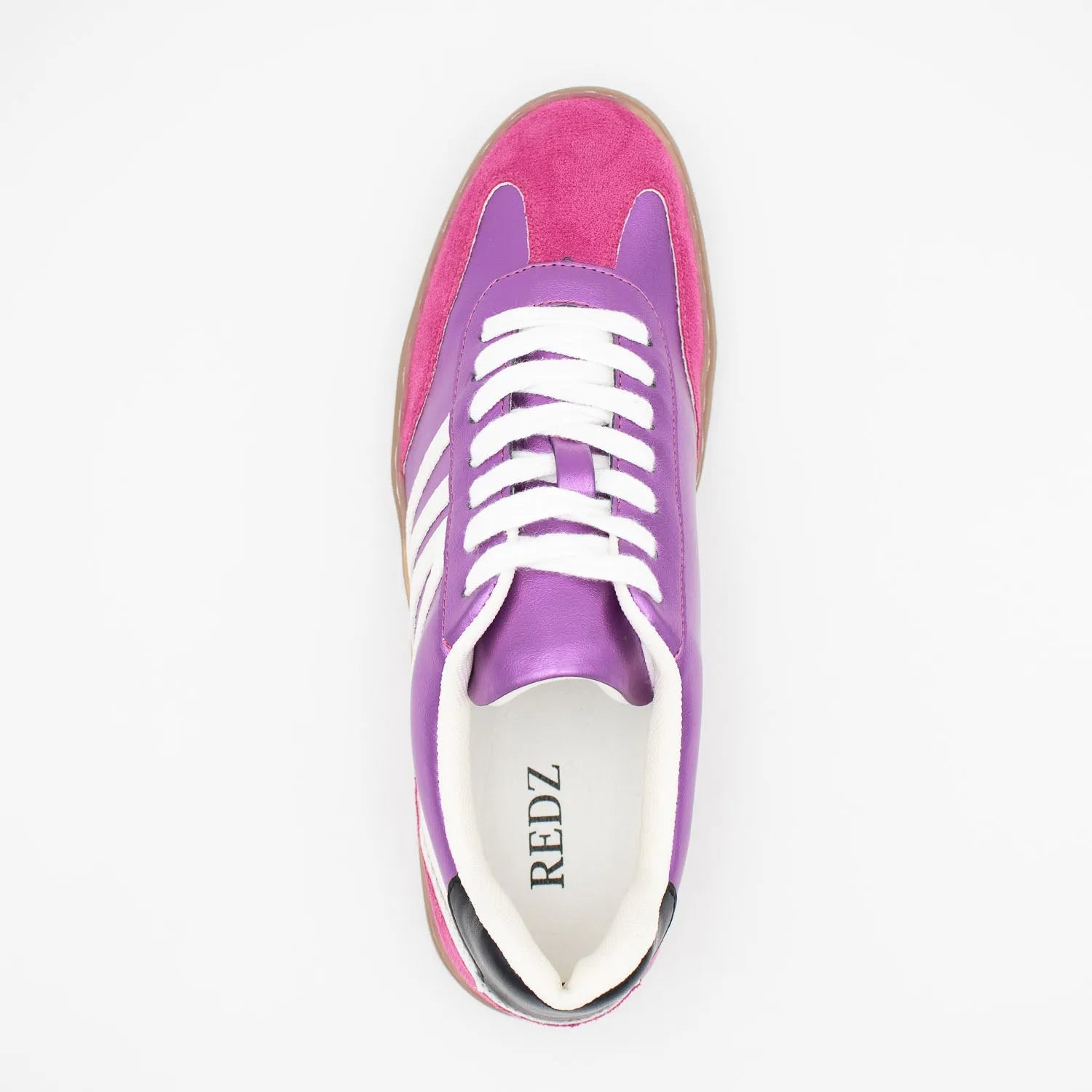 Redz Fuchsia & Purple Trainer – Sporty & Trendy with Metallic Shine - Leavys Shoes