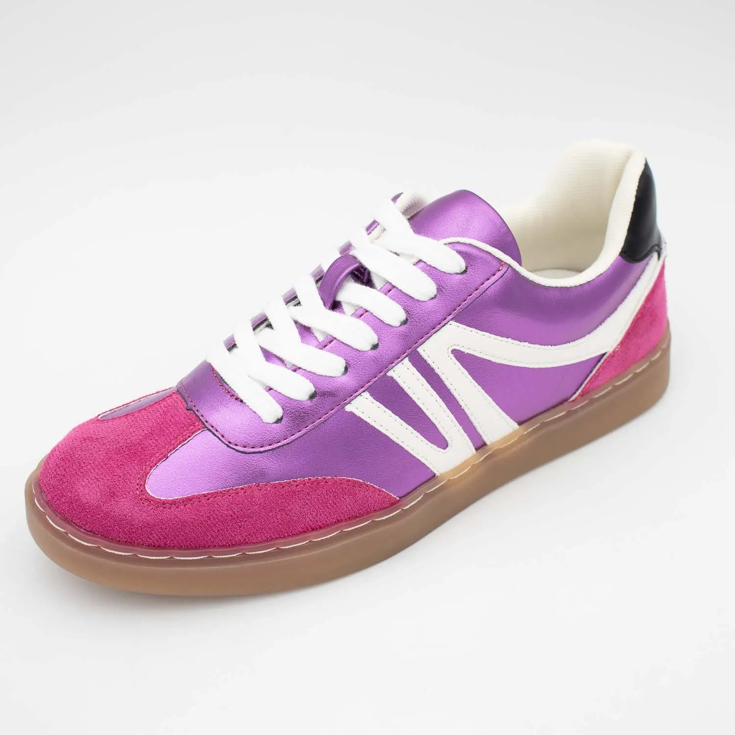 Redz Fuchsia & Purple Trainer – Sporty & Trendy with Metallic Shine - Leavys Shoes