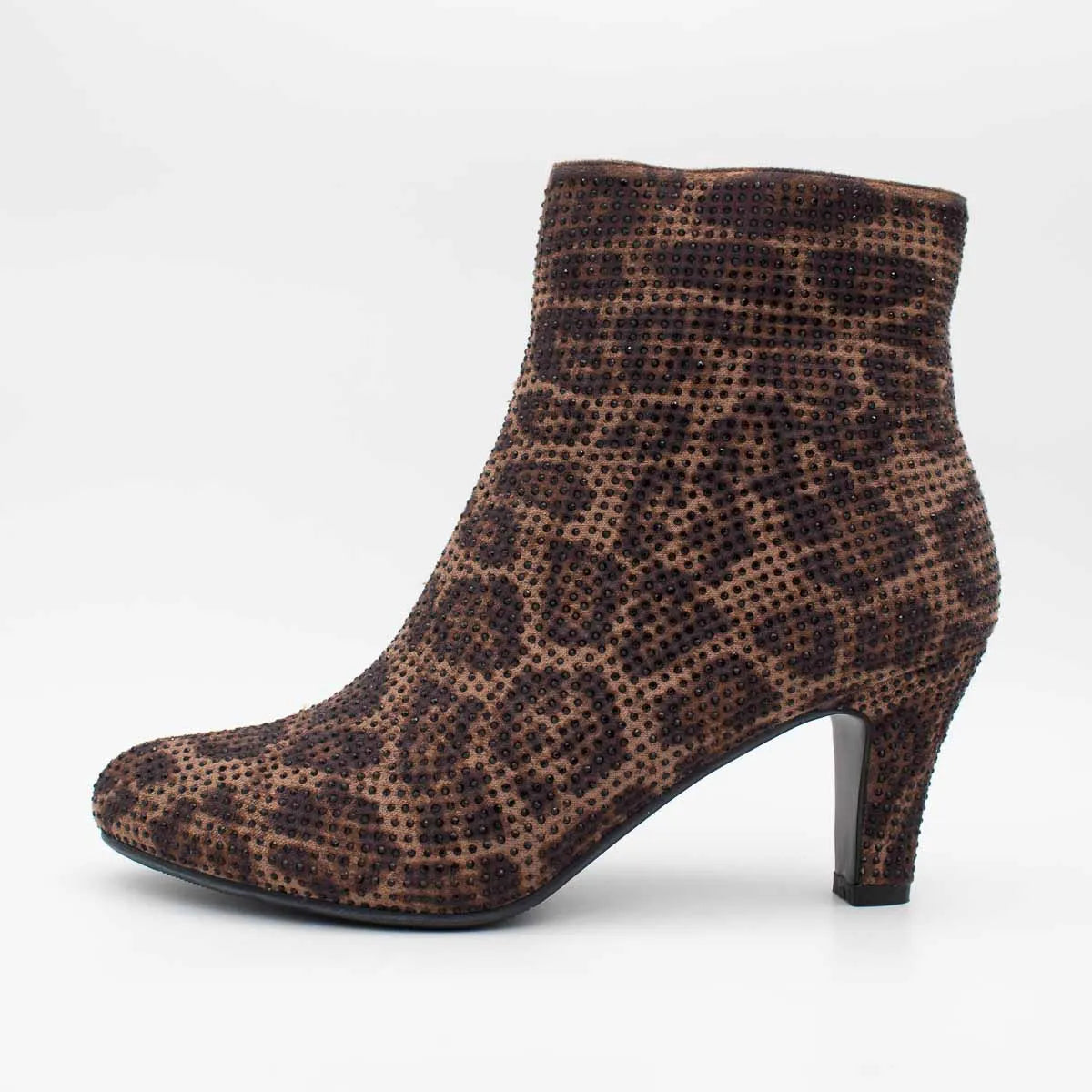 Redz D5325 Diamanté Ankle Boots – Leopard Multi - Leavys Shoes