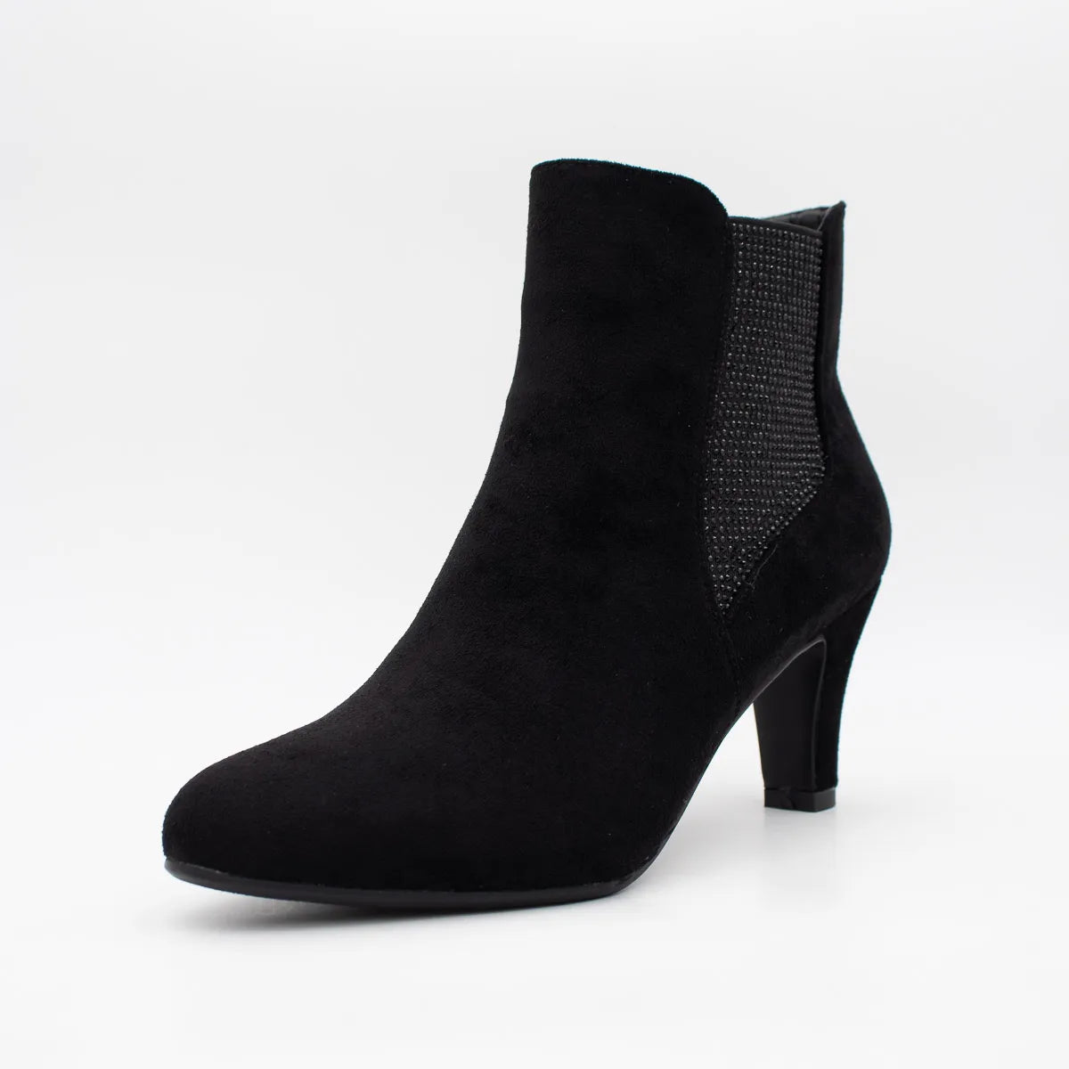 Redz D5375 Diamante Ankle Boots – Black - Leavys Shoes