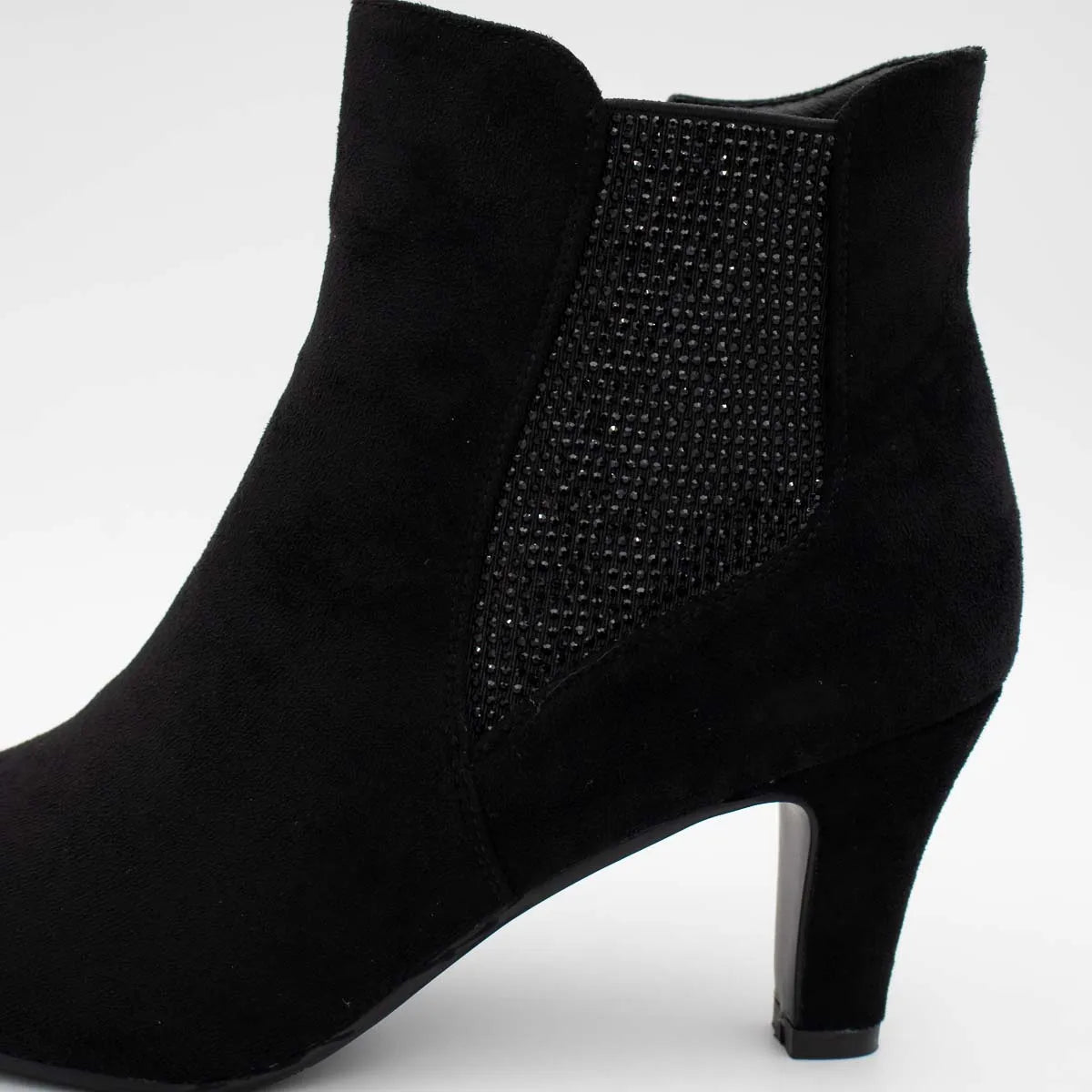 Redz D5375 Diamante Ankle Boots – Black - Leavys Shoes
