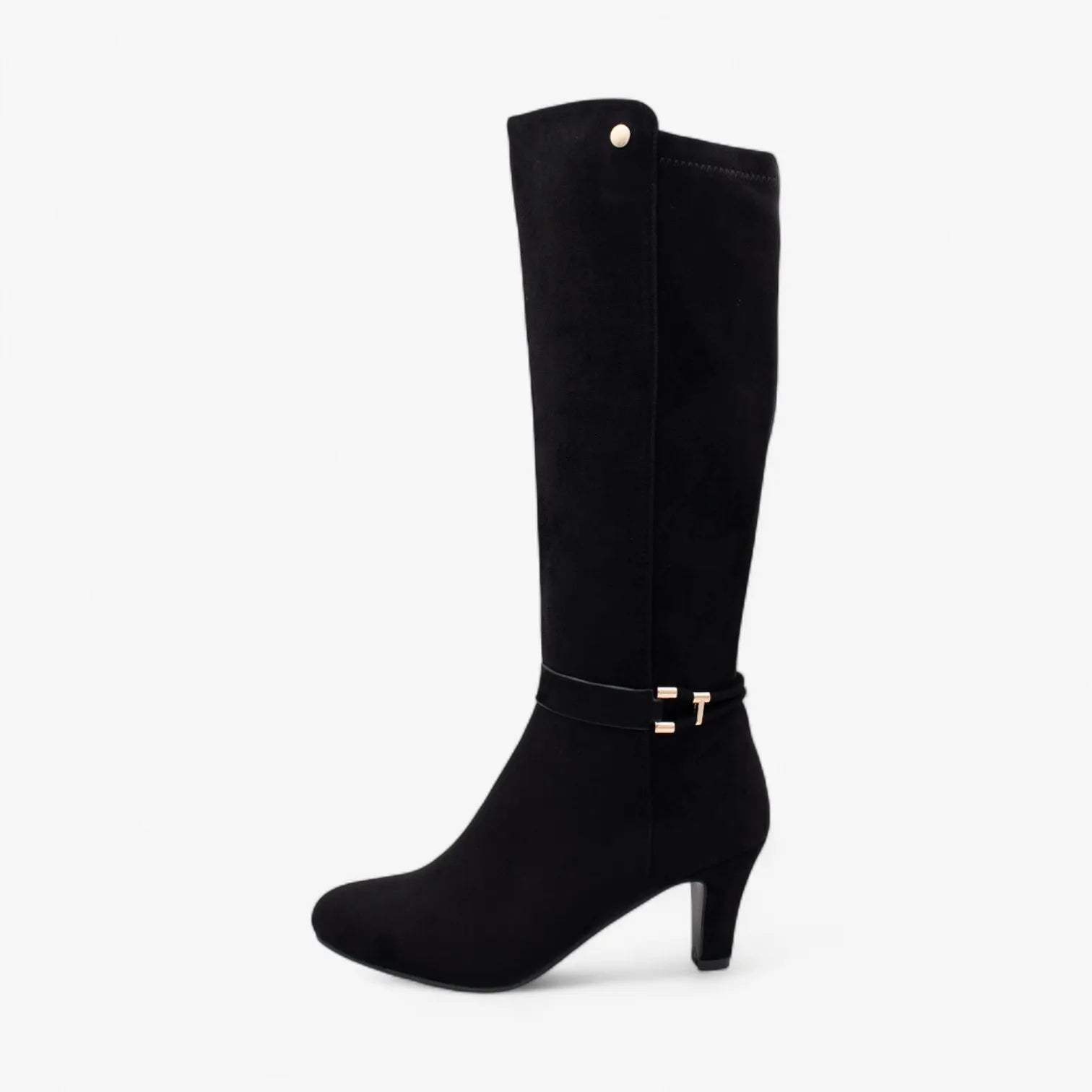 Redz D6398 Knee-High Heeled Boots – Black - Leavys Shoes