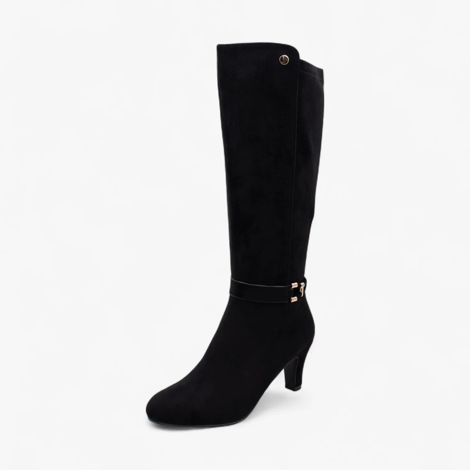 Redz D6398 Knee-High Heeled Boots – Black - Leavys Shoes