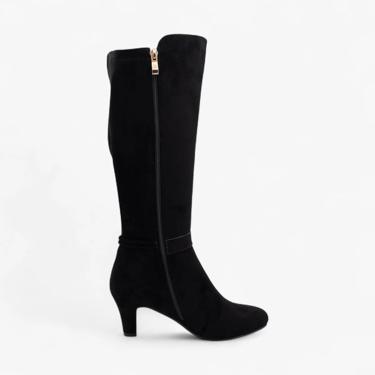 Redz D6398 Knee-High Heeled Boots – Black - Leavys Shoes